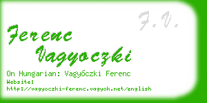 ferenc vagyoczki business card